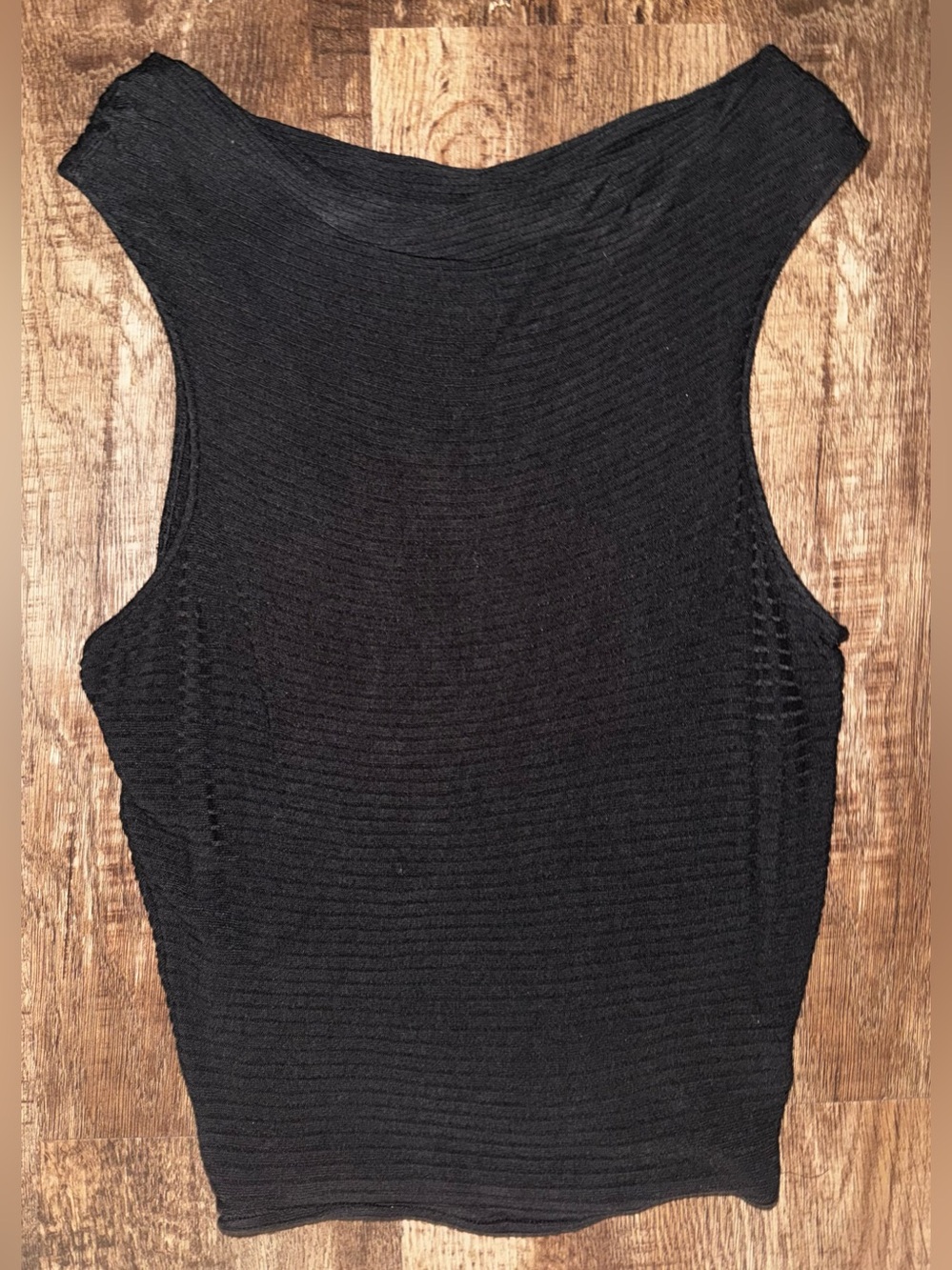 Free People Black Ribbed Sleeveless Tank Top